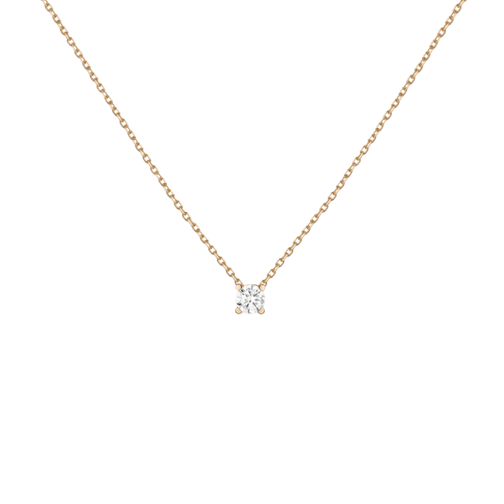 Ghaf solitaire necklace, a single lab-grown diamond on a fine 18k gold chain